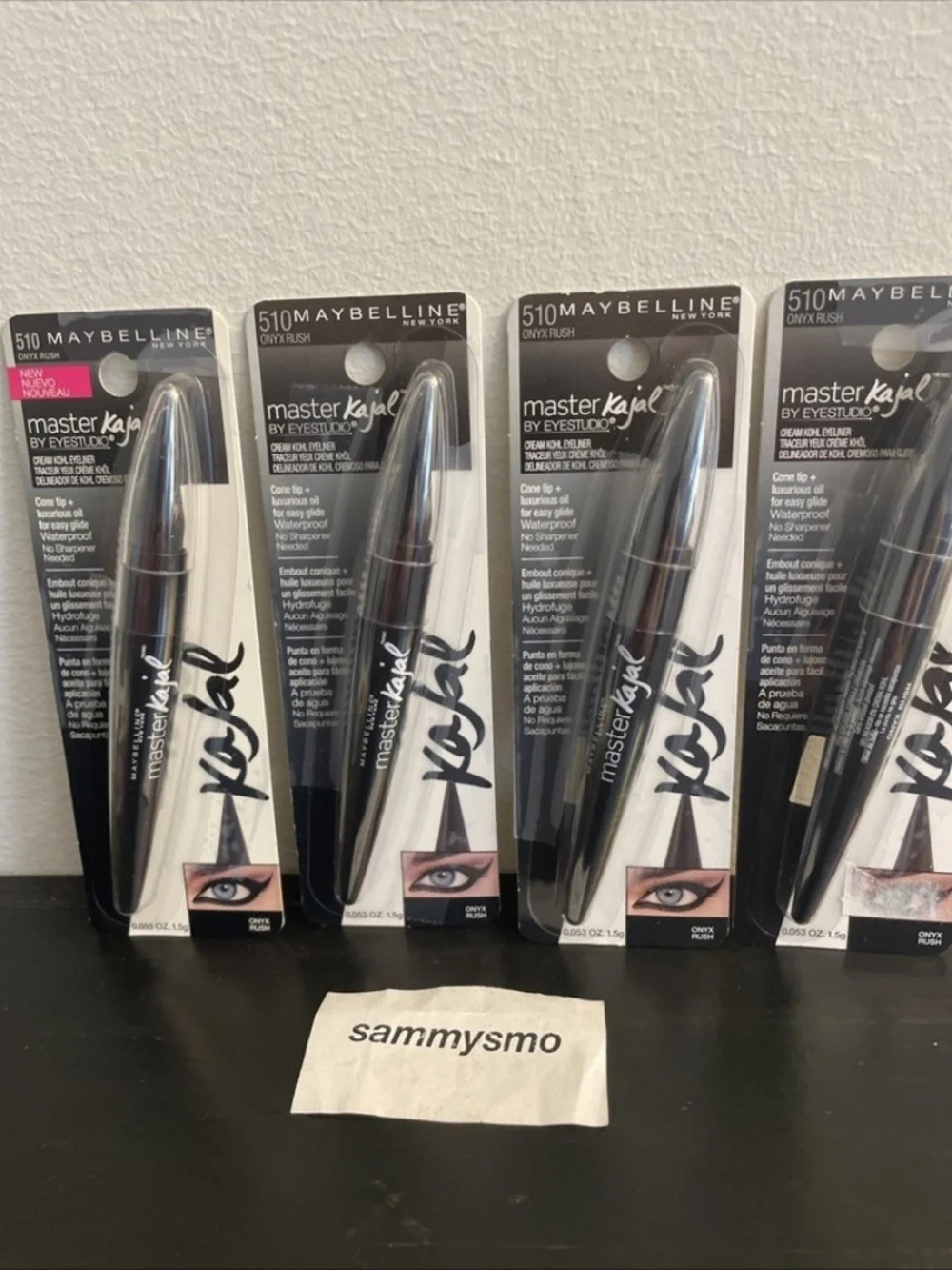 Maybelline Eye Studio Master Kajal Cream Kohl Eyeliner # 510 ONYX RUSH x4